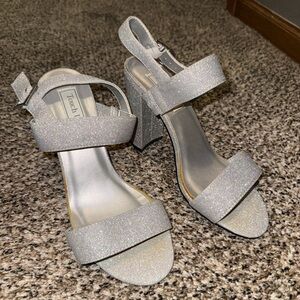 Silver Glitter Women's Heels